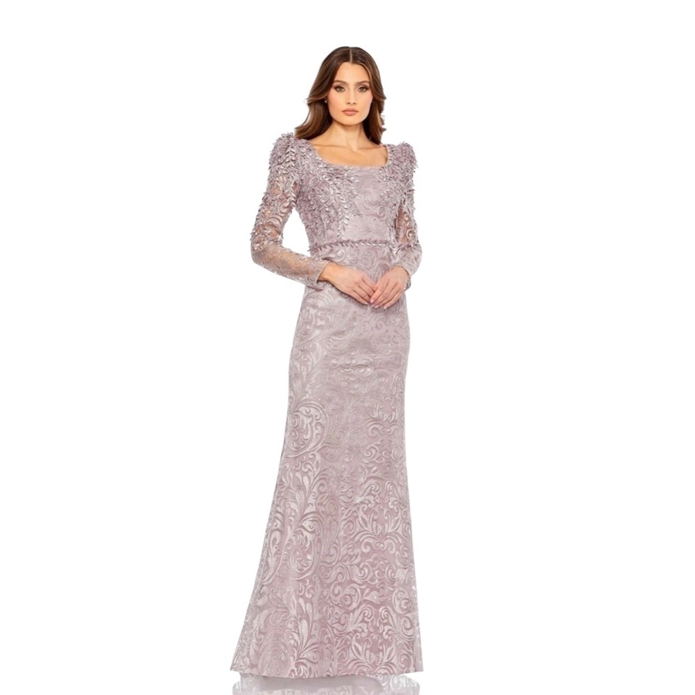 Mac Duggal 11187 Embroidered Applique Shoulder Detail Trumpet‎ Gown Size 6 $698